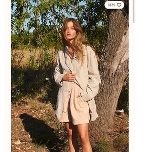 Free People Beckett Oversized Linen Blazer